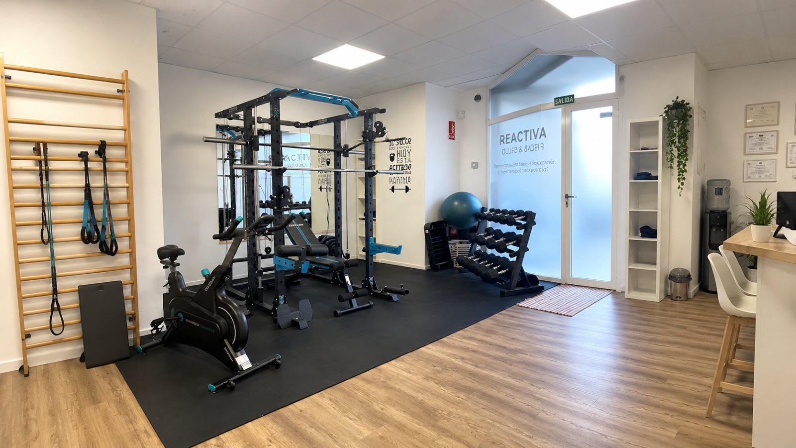 Zona de readaptación y entrenamiento de Reactiva Fisio & Salud